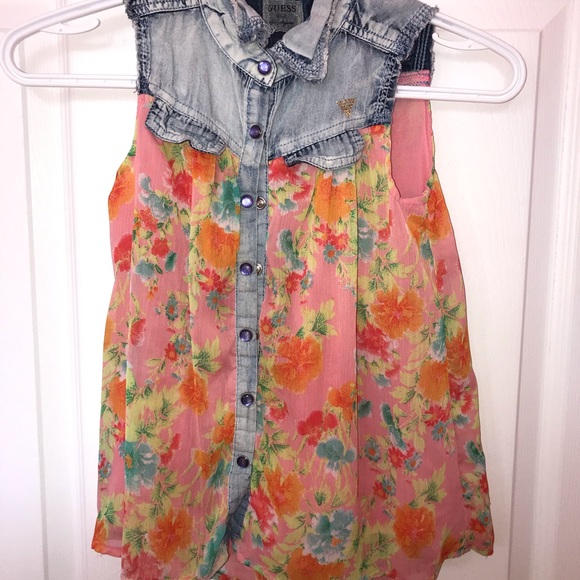 A floral blouse tank top blouse for kids! - Picture 2 of 3